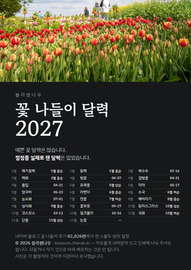2027년 열두 달 표지 지면