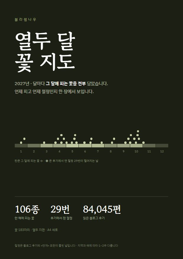 2027년 열두 달 · 꽃 지도 표지 지면